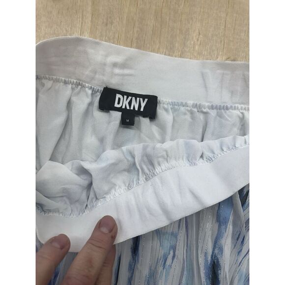 DKNY Women's Pull-On Printed Chiffon Skirt (White/Flint Multi) M Mini Flowy - Picture 2 of 4